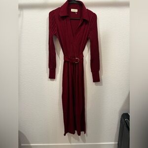 NICHOLAS Deep Red Long Sleeve Dress, Size S